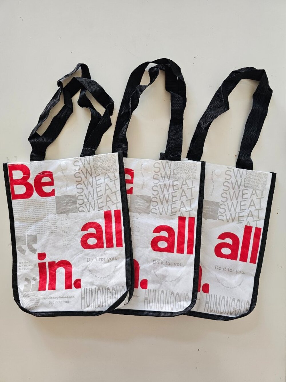 3 x Used LULULEMON Be All In Reusable Shopping Gym Lunch Bag Small
